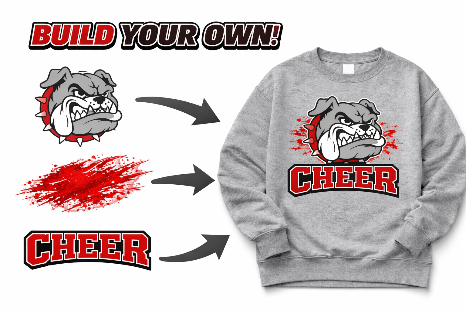 🐾 Bulldogs Varsity Alphabet & Numbers Design System PNG | A–Z + 0–9 + Build Your Own Mascot Bundle | Commercial Use